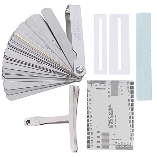 Walfront Gitarren Tool Set, String Action Gauge mit Sander Radius Gauge, String Action Ruler Griffbrettschutz für Gitarren und Bass Setup Walfront Gitarren Tool Set, String Action Gauge mit Sander Radius Gauge, String Action Ruler Griffbrettschutz für Gitarren und Bass Setup von Walfront