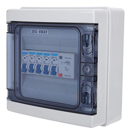 Walfront Miniatur-Leistungsschalter, wasserdichter Leistungsschalter 4-Wege-Leckageschutz Leckageschalter 63A 30mA RCD + 4MCB Luftschalter 1 x 6A + 2 x 16A + 1 x 32A von Walfront