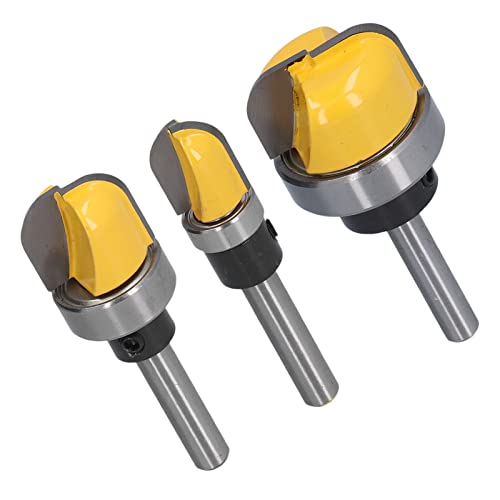 Walfront Round Nase Router Bit Schüssel Tablett Vorlage Router Bit mit Lagerführung Schüssel Schnitzbithändler Holzbearbeitungswerkzeug mit (1-1/8 Zoll + 3/4 Zoll + 1/2 Zoll) von Walfront