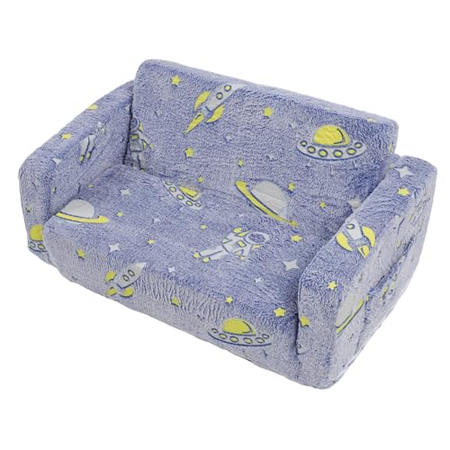 Walfront Samt -Samtsofa des Leuchtens Im Dunkeln Im Dunklen Samtdesign mit Doppelpositionsdesign für Junge Leser (Blue) von Walfront