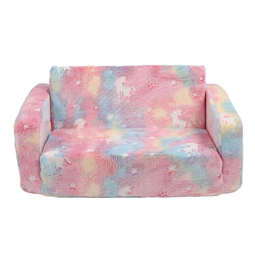 Walfront Samt -Samtsofa des Leuchtens Im Dunkeln Im Dunklen Samtdesign mit Doppelpositionsdesign für Junge Leser (PINK) von Walfront