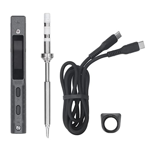 Walfront TS101 Smart Lötkolben Set Upgrade von TS100, USB-Typ C 65W DC9-24V Dynamic Iron Head Detection OLED Bildschirm Löt Bausatz für Temperaturregelung mit Firmware Upgrade Software von Walfront