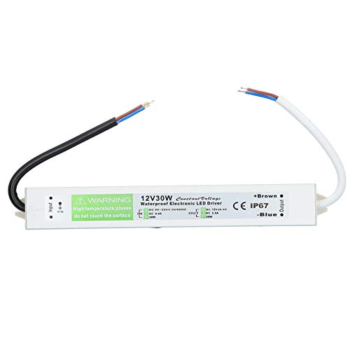 Wasserdichtes Netzteil 30 W AC90-250 V, LED-Netzteil Treiber Transformatoradapter IP67 Ultradünn für LED-Innenleuchten(DC12V) von Walfront