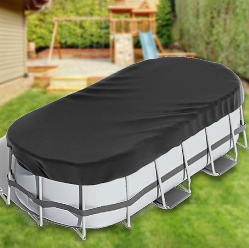 Pool Abdeckplane Oval Schwimmbad Sicherheit Abdeckung Poolabdeckung FüR Stock Tank Pool Mit Kordelzug Whirlpool-Abdeckung Ideal Für Wasserdicht Und Staubdicht,13ft*7ft von Walkervo