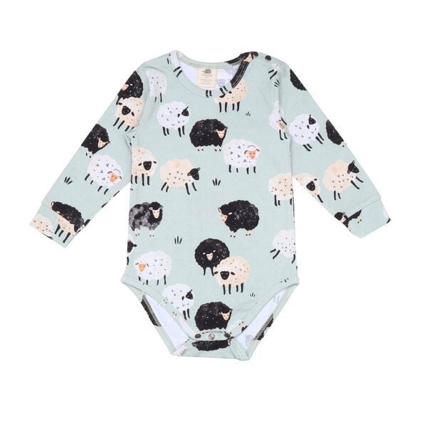 Baby Langarm Body *Fluffy Sheeps* Gots & Bio | Walkiddy von Walkiddy