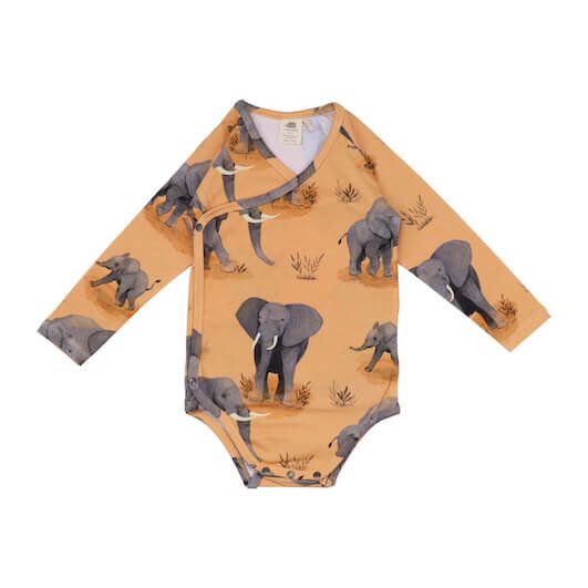 Baby Wickelbody Langarm *Elephant Family* Gots Bio | Walkiddy Baby Wickelbody Langarm *Elephant Family* Gots Bio | Walkiddy von Walkiddy