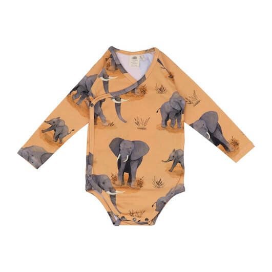Baby Wickelbody Langarm *Elephant Family* Gots Bio | Walkiddy von Walkiddy