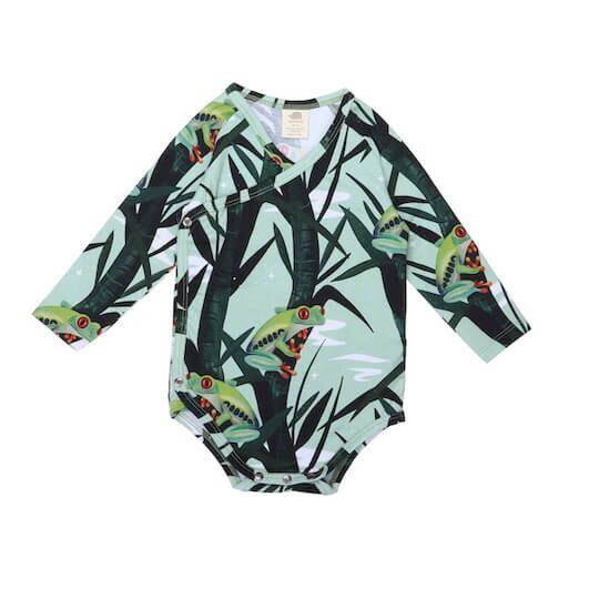 Baby Wickelbody Langarm *Frosch* Gots Bio | Walkiddy von Walkiddy