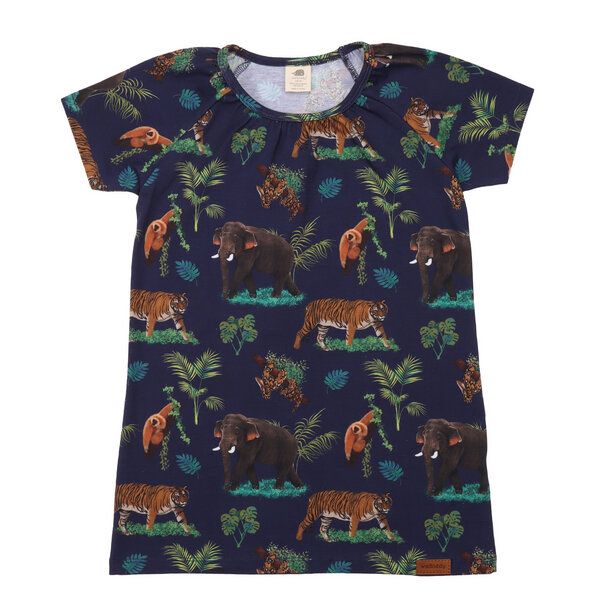 Organic Cotton Tropical Asia Tunika Blau - GOTS-Zertifizierte, Umweltfreundliche Mode – Walkiddy von Walkiddy