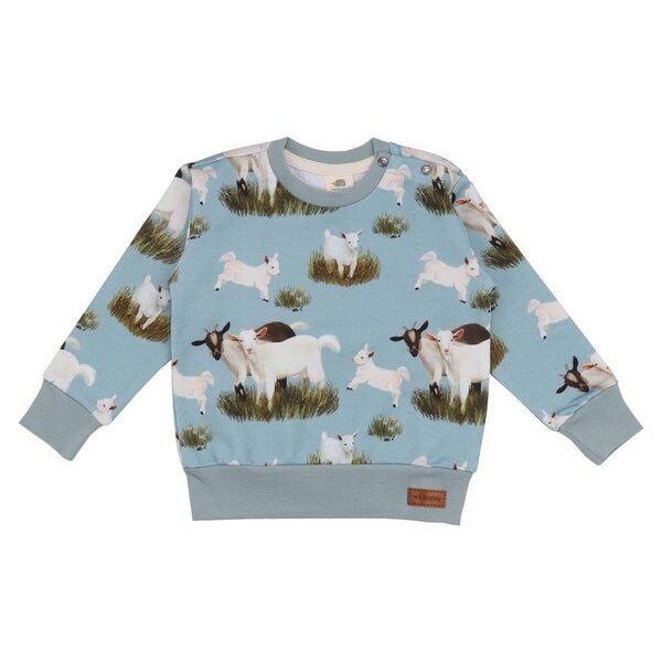 Walkiddy Bio-Baumwolle Sweatshirt Goat Family - Grüne Nachhaltige & Allergikerfreundliche Mode – GOTS zertifiziert von Walkiddy