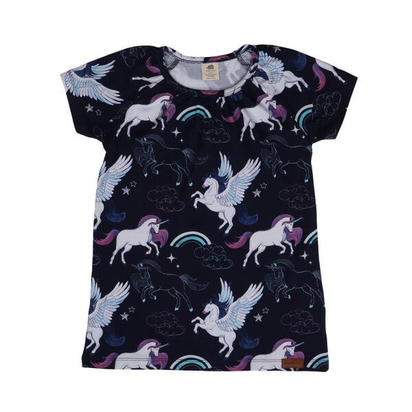 Bio-Baumwolle Tunic Blau - Unicorns & Pegasuses, GOTS-Zertifiziert – Walkiddy von Walkiddy