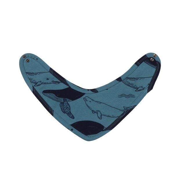 Dreieckstuch Walkiddy Bio-Baumwolle Whale Friends Dunkelblau GOTS-zertifiziert, nachhaltiges Accessoire für Babys & Kinder, allergikerfreundlich, umweltfreundlich. von Walkiddy
