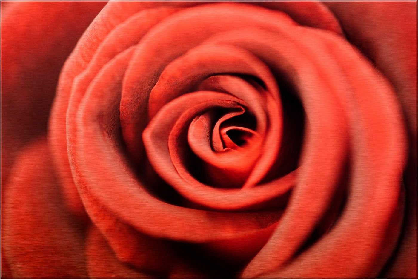 Wall-Art Metallbild Rote Rose, 120/75 cm von Wall-Art