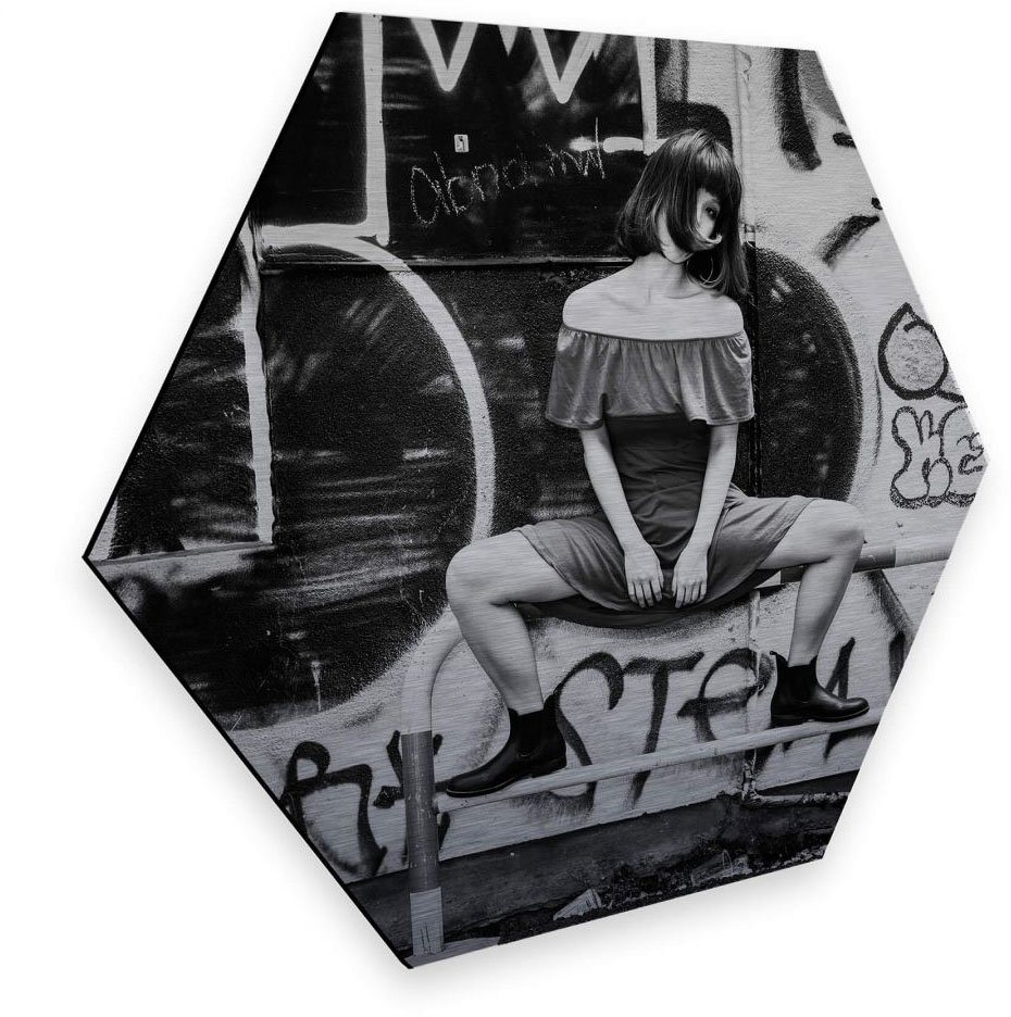 Wall-Art Bild Japan Streetstyle Graffiti, Metallposter modern von Wall-Art