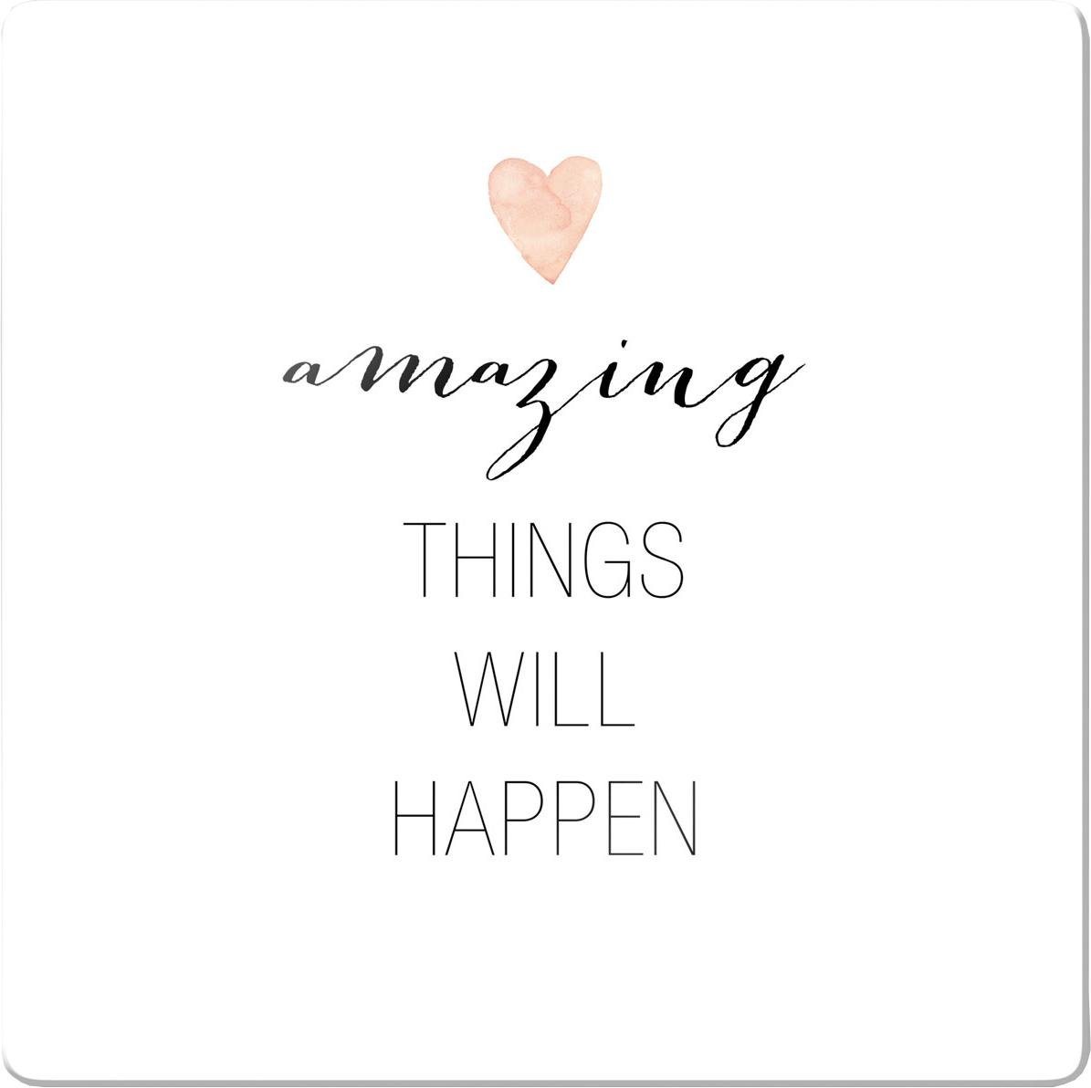 Wall-Art Glasbild Confetti & Cream Amazing things will happen, Glasposter modern von Wall-Art