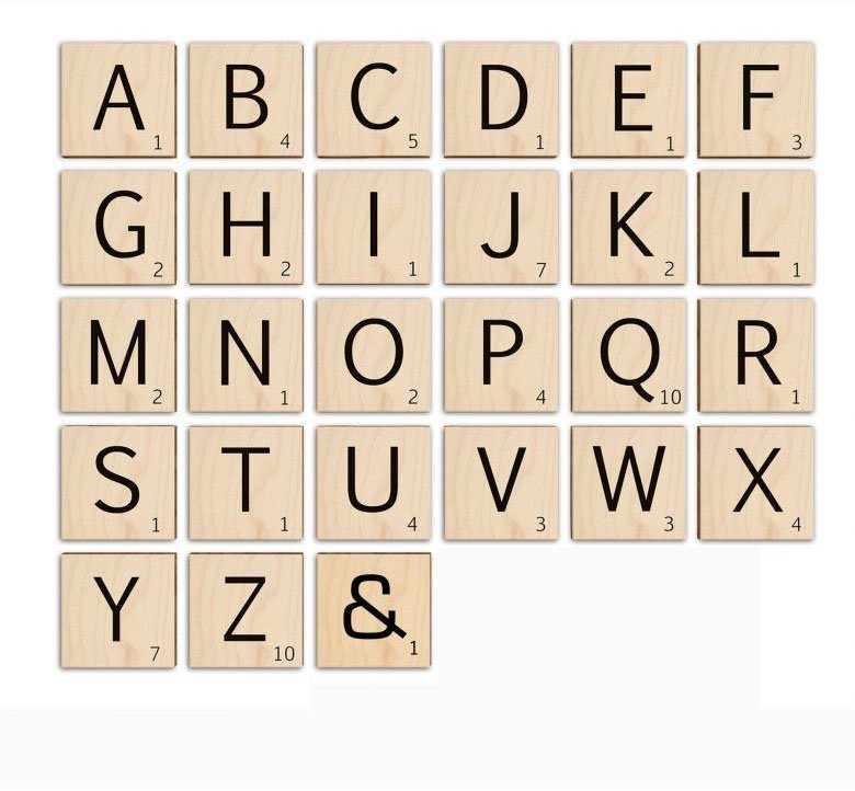 Wall-Art Holzbild Scrabble Deko Buchstaben 15cm, D (1 St), Wand- und Türschild von Wall-Art