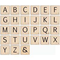 Wall-Art Holzbild "Scrabble Deko Buchstaben 15cm", Q, (1 St., Dekorativer Kunstdruck) von Wall-Art