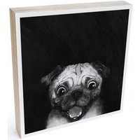 Wall-Art Holzbild "Tischdeko Graves Snuggle Pug", Blumen, (1 St.) von Wall-Art