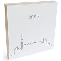 Wall-Art Holzbild "Tischdeko Skyline Berlin Outline", Schriftzug, (1 St.) von Wall-Art