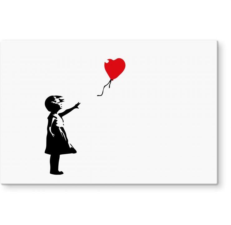 Wall-Art Küchenrückwand Banksy Girl with the red ballon, (1-tlg), Herd Waschbecken Wandschutz von Wall-Art