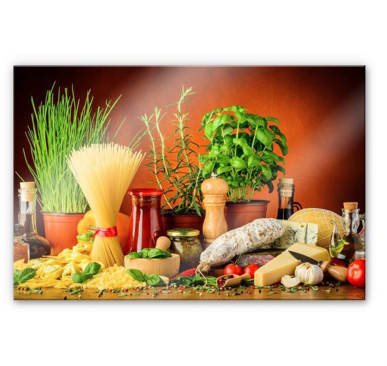 Wall-Art Küchenrückwand Spritzschutz Italienisch Kochen, (1-tlg), Herd Waschbecken Wandschutz von Wall-Art