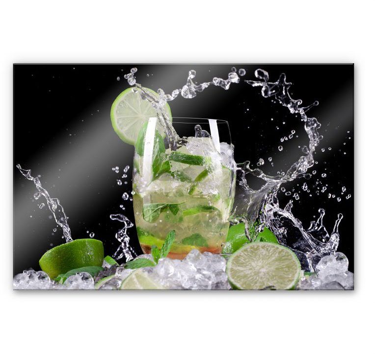 Wall-Art Küchenrückwand Spritzschutz Splashing Mojito, (1-tlg), Herd Waschbecken Wandschutz von Wall-Art