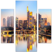 Wall-Art Mehrteilige Bilder "Frankfurter Lichter (3 teilig)", (Set, 3 St.) von Wall-Art