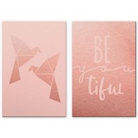 Wall-Art Mehrteilige Bilder "Origami Vogel Be you tiful", (Set, 2 St.) von Wall-Art