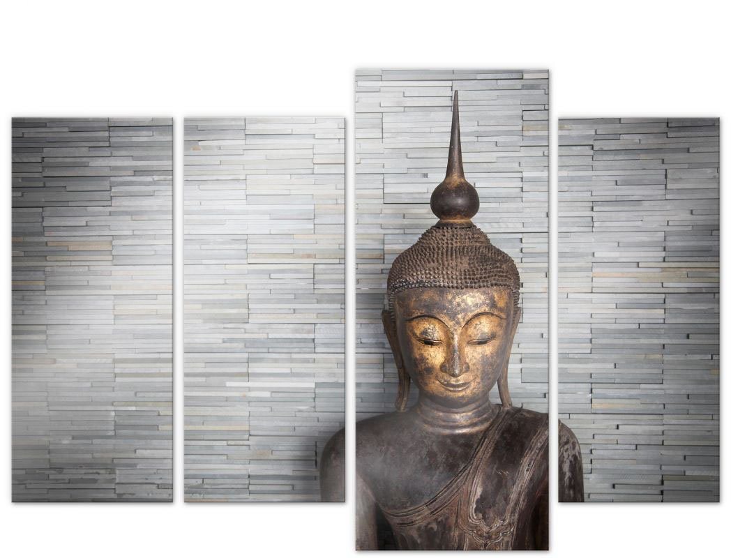 Wall-Art Mehrteilige Bilder Thailand Buddha Set (4 teilig), (Set, 4 St), Glasposter modern von Wall-Art