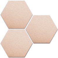 Wall-Art Metallbild "3er Set Hexagon Kupfer Wandbild", (Set, 3 St., Dekorative Wanddekoration) von Wall-Art