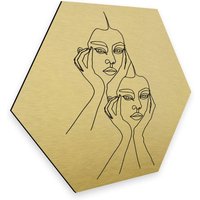 Wall-Art Metallbild "Linework Wanddeko Gold abstrakt", (1 St.) von Wall-Art