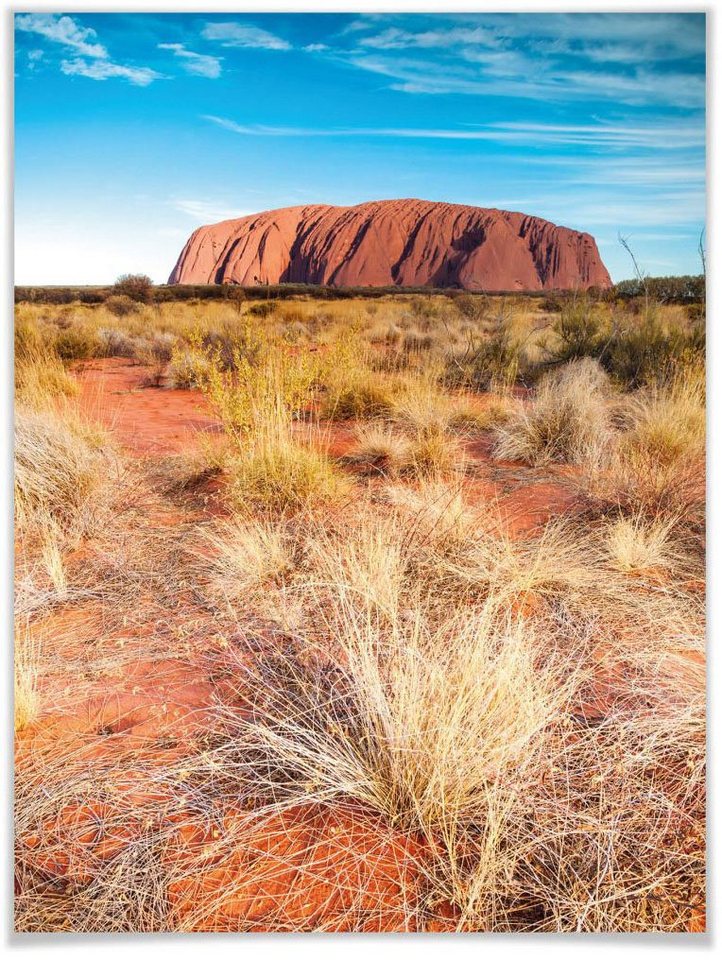 Wall-Art Poster Ayers Rock Wüsten Urlaub Fotokunst, Australien (1 St), Poster ohne Bilderrahmen von Wall-Art