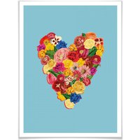 Wall-Art Poster "Blumen Herz Sommerliebe", Herz, (1 St.) von Wall-Art