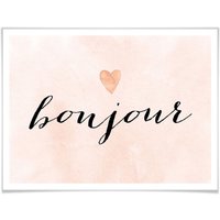 Wall-Art Poster "Bonjour motivierende Deko", Schriftzug, (1 St.) von Wall-Art