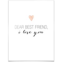 Wall-Art Poster "Dear best friend", Schriftzug, (1 St.) von Wall-Art