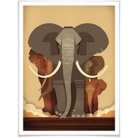 Wall-Art Poster "Elephants", Elefanten, (1 St.) von Wall-Art