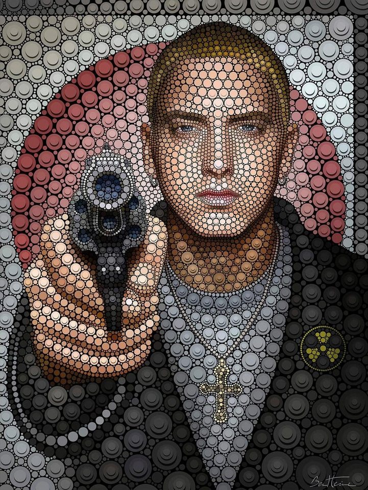 Wall-Art Poster Rapper Kunstdruck Eminem, Schriftzug, Poster ohne Bilderrahmen von Wall-Art