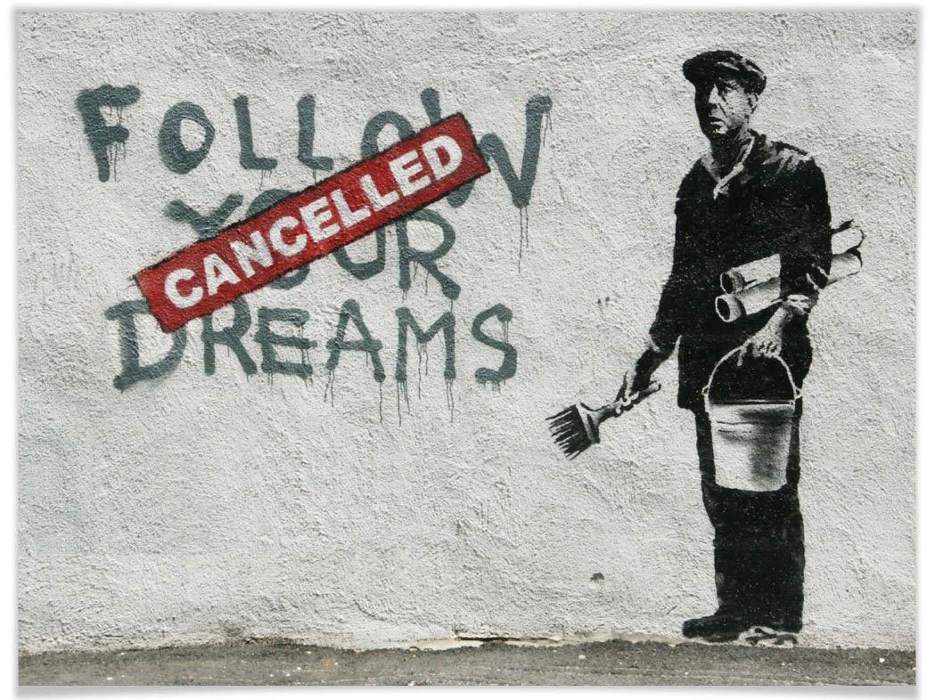 Wall-Art Poster Graffiti Bilder Follow your dreams, Schriftzug (1 St), Poster ohne Bilderrahmen von Wall-Art