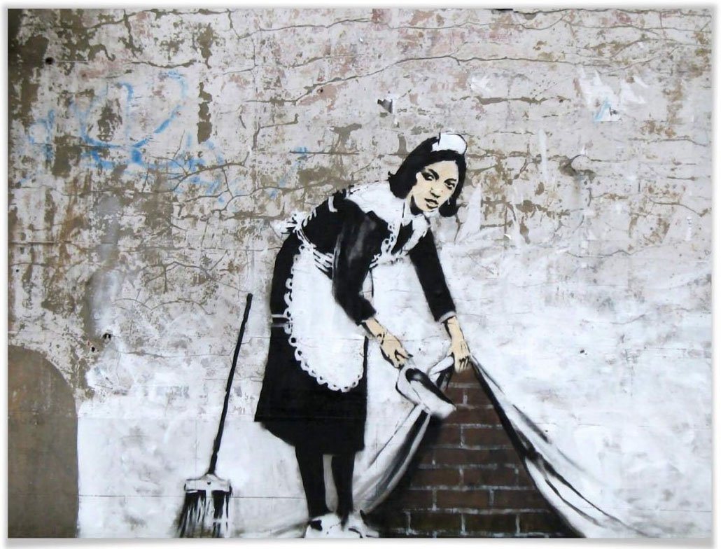 Wall-Art Poster Graffiti Bilder Maid in London, Menschen (1 St), Poster ohne Bilderrahmen von Wall-Art