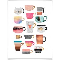 Wall-Art Poster "Kaffeetassen Bunt", Geschirr & Besteck, (1 St.) von Wall-Art