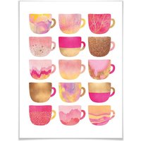 Wall-Art Poster "Kaffeetassen Pink", Geschirr & Besteck, (1 St.) von Wall-Art