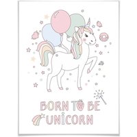 Wall-Art Poster "Kvilis Einhorn Luftballon Party", Kinder, (Set, 1 St.) von Wall-Art