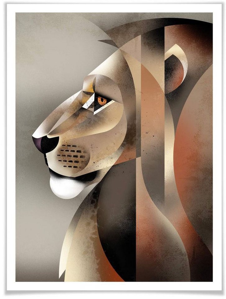 Wall-Art Poster Lion, Löwen (1 St), Poster, Wandbild, Bild, Wandposter von Wall-Art