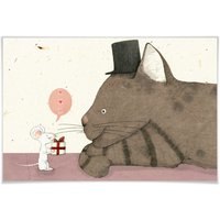 Wall-Art Poster "Loske Katze und Maus Geschenk", Tiere, (1 St.) von Wall-Art