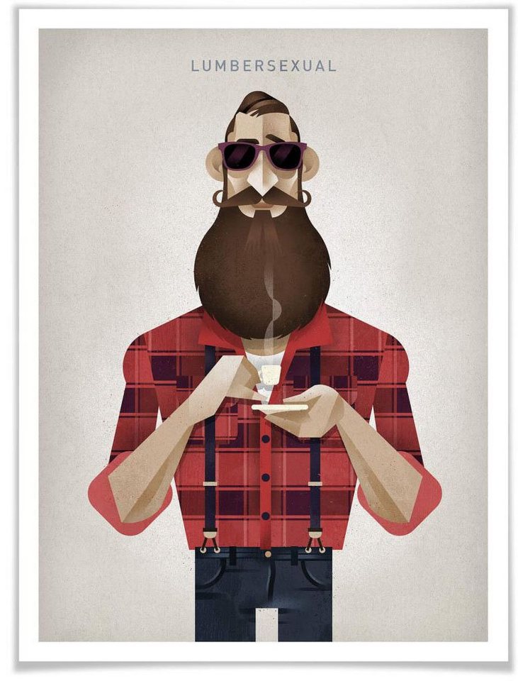 Wall-Art Poster Lumbersexual, Schriftzug (1 St), Poster ohne Bilderrahmen von Wall-Art