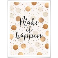 Wall-Art Poster "Make it Happen Dots", Schriftzug, (1 St.) von Wall-Art