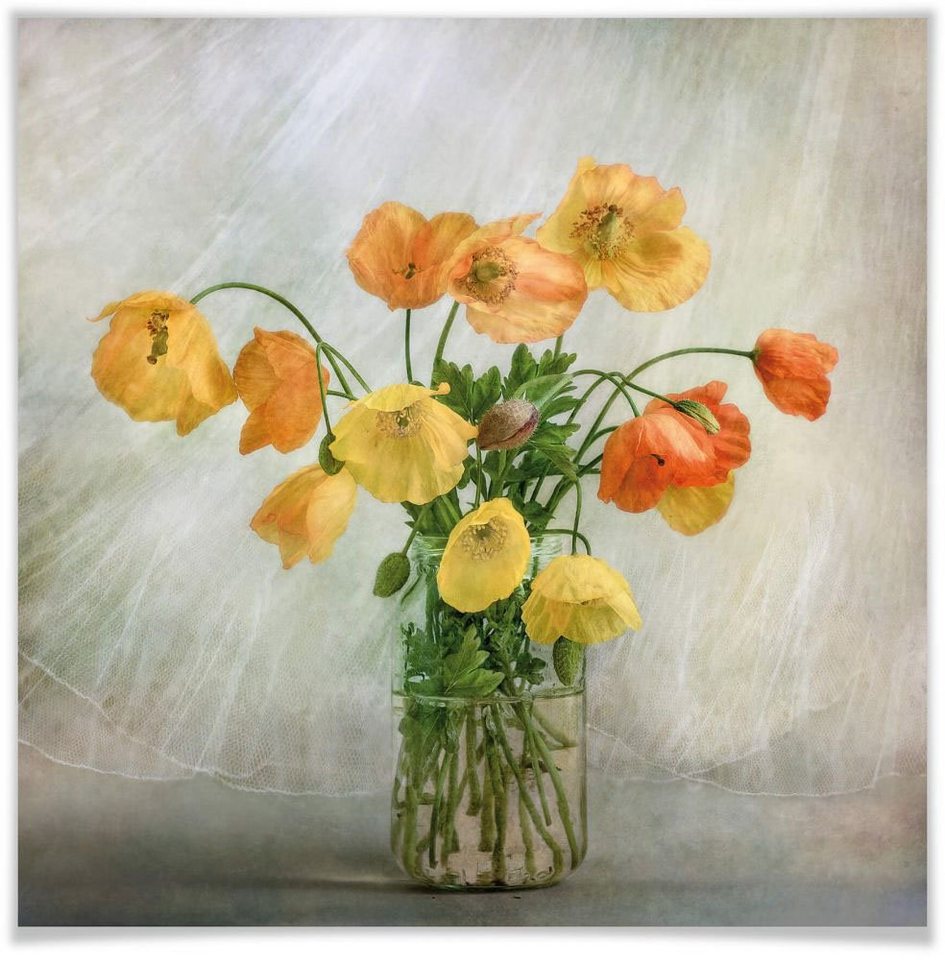 Wall-Art Poster Mohnblumen Orange Gelb, Blumen (1 St), Poster ohne Bilderrahmen von Wall-Art