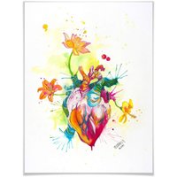 Wall-Art Poster "Nature Beating Heart", Schriftzug, (1 St.) von Wall-Art