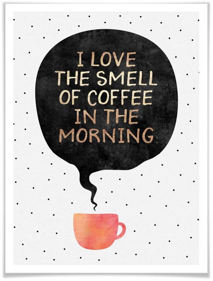 Wall-Art Poster smell of coffee, Schriftzug (1 St), Poster ohne Bilderrahmen von Wall-Art