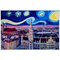 Wall-Art Poster "van Gogh Stil München bei Nacht", Stadt, (1 St.) von Wall-Art